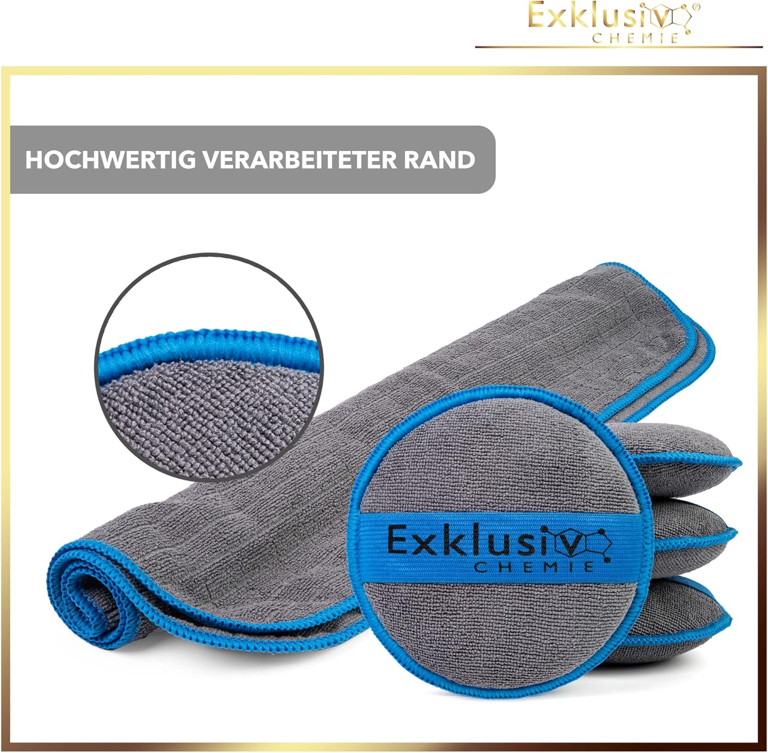 Hand polishing sponge pad, 4 pieces + microfibre cloth Q1 GSM 380