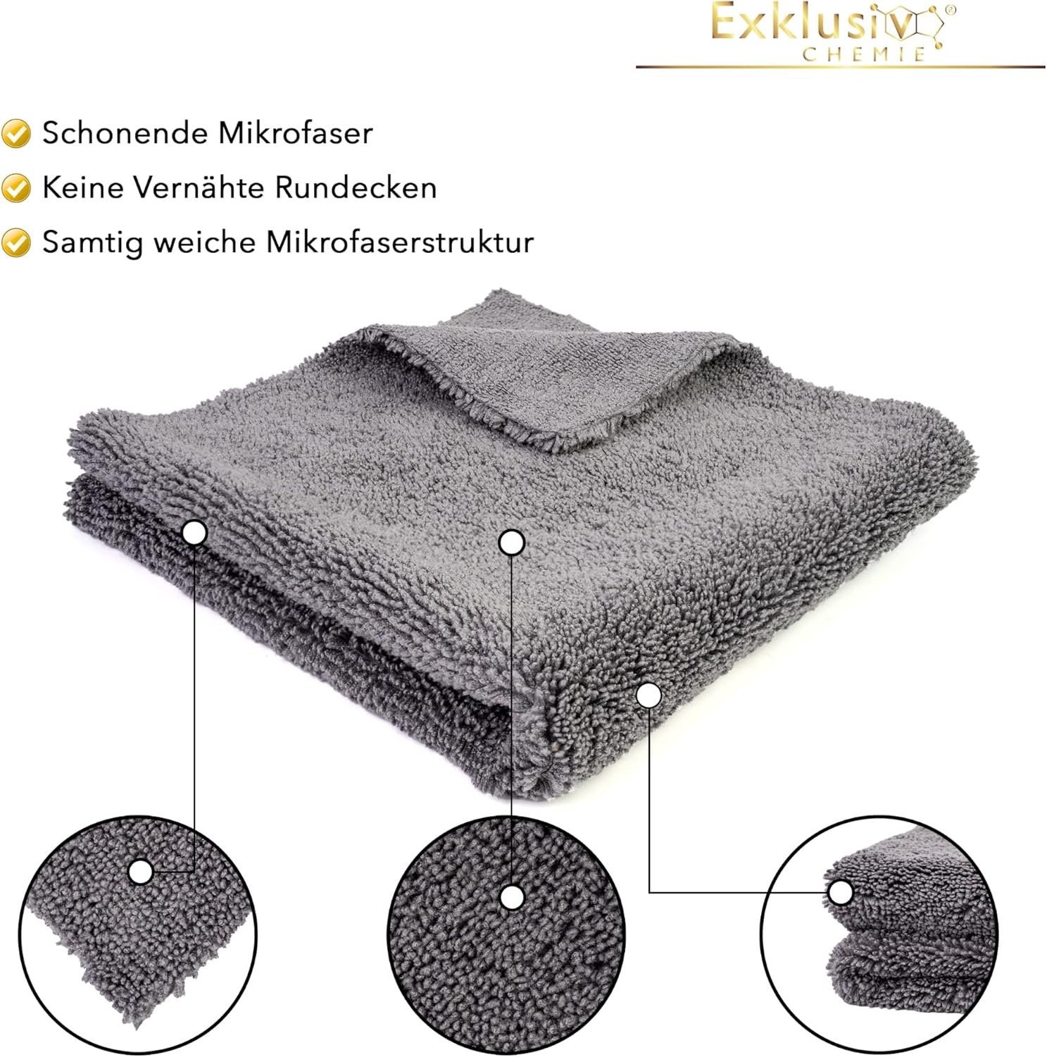 Edgeless Microfiber Towel 620 GSM – Q4 (2-Pack) + Hand Polishing Sponge – 40 × 40 cm