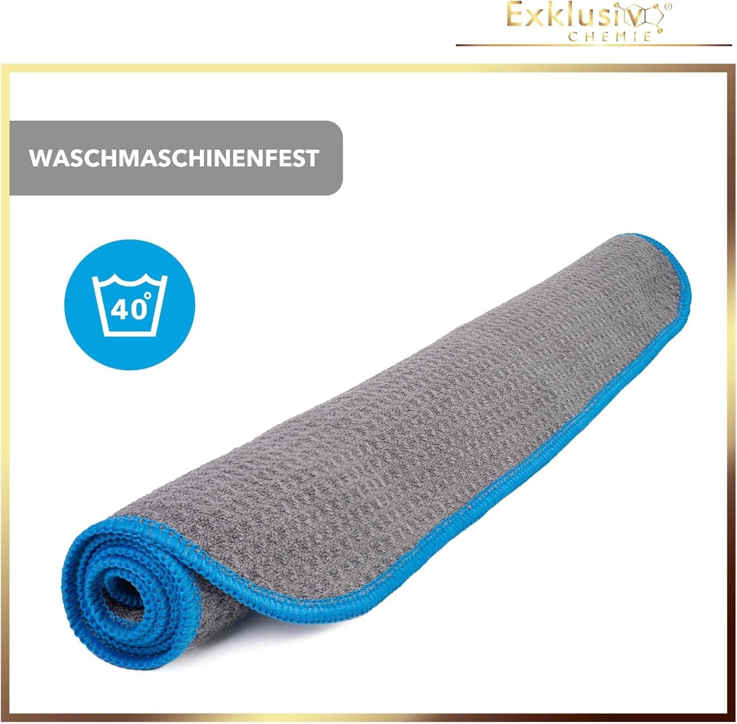 Waffle Weave Towel 320 GSM – Q5 + Hand Polishing Sponge – 40 × 40 cm